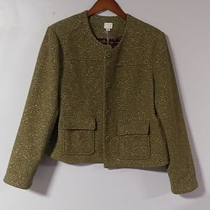 Green and gold flecked jacket